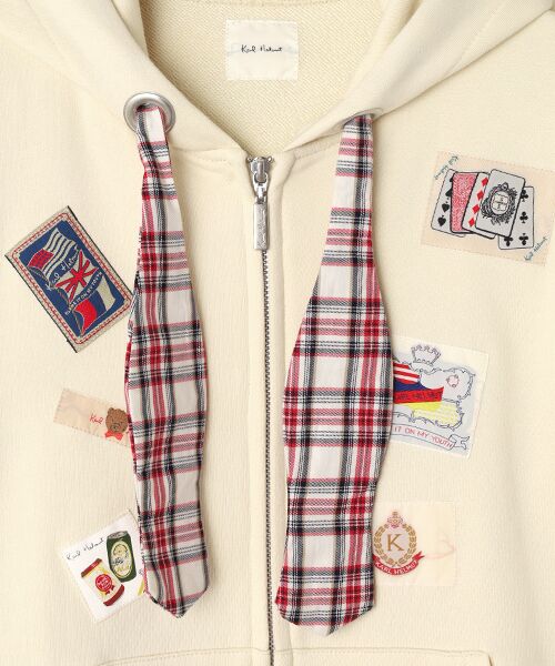 PINK HOUSE / ピンクハウス パーカー | リボンタイ付ネームワッペンいっぱいパーカー | 詳細2