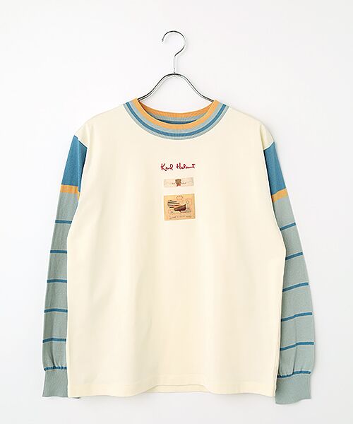 PINK HOUSE / ピンクハウス カットソー | ボーダー袖付きレイヤードカットソー（キナリ）