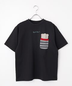 PINK HOUSE / ピンクハウス Tシャツ | くまプリントポケット付きTシャツ