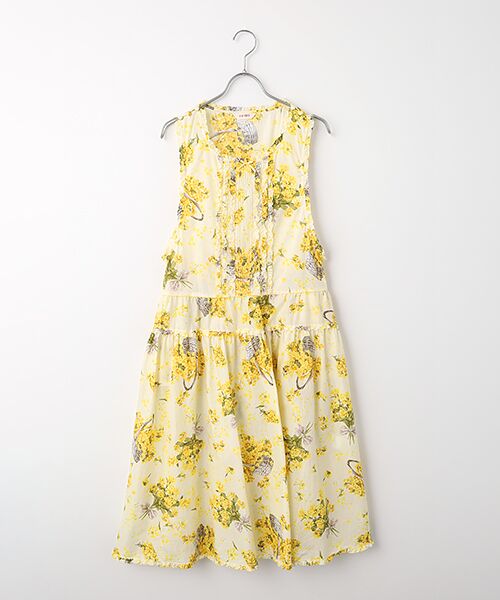 PINK HOUSE / ピンクハウス ロング・マキシ丈ワンピース | なのはなプリントミディワンピース（クリーム）