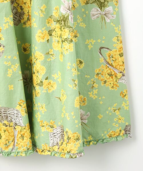 PINK HOUSE / ピンクハウス ロング・マキシ丈ワンピース | なのはなプリントミディワンピース | 詳細5