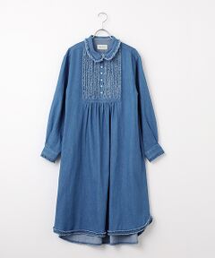 ムラ糸デニムシャツワンピース
