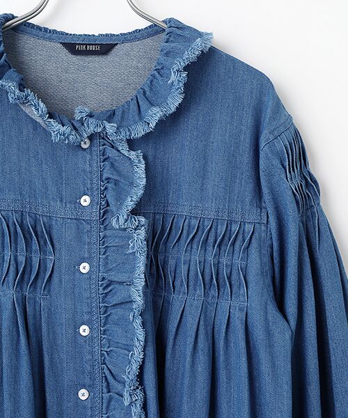 PINK HOUSE / ピンクハウス ロング・マキシ丈ワンピース | ムラ糸デニムミディワンピース | 詳細4