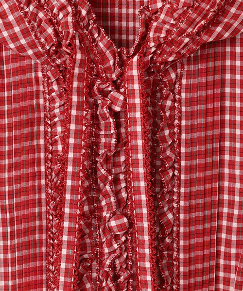 PINK HOUSE / ピンクハウス ロング・マキシ丈ワンピース | オリジナルチェックフード付きワンピース | 詳細7