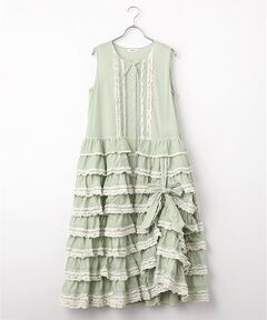 たくし上げリボン付きワンピース