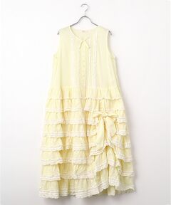 たくし上げリボン付きワンピース