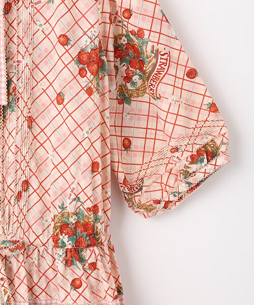 PINK HOUSE / ピンクハウス ロング・マキシ丈ワンピース | 苺リースプリントパッチワークワンピース | 詳細4