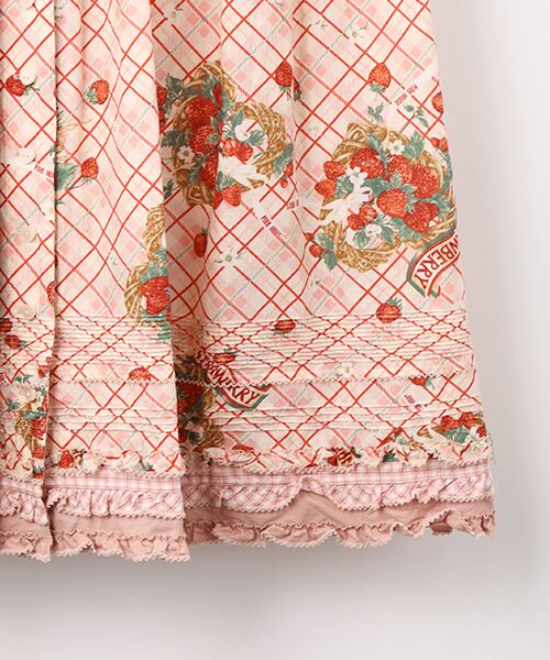 PINK HOUSE / ピンクハウス ロング・マキシ丈ワンピース | 苺リースプリントパッチワークワンピース | 詳細5