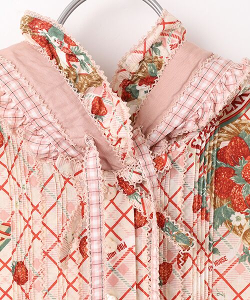 PINK HOUSE / ピンクハウス ロング・マキシ丈ワンピース | 苺リースプリントパッチワークワンピース | 詳細7