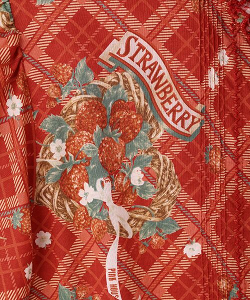 PINK HOUSE / ピンクハウス ロング・マキシ丈ワンピース | 苺リースプリントパッチワークワンピース | 詳細9