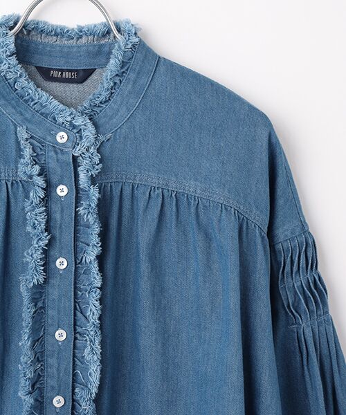 PINK HOUSE / ピンクハウス シャツ・ブラウス | ムラ糸デニムシャツブラウス | 詳細4