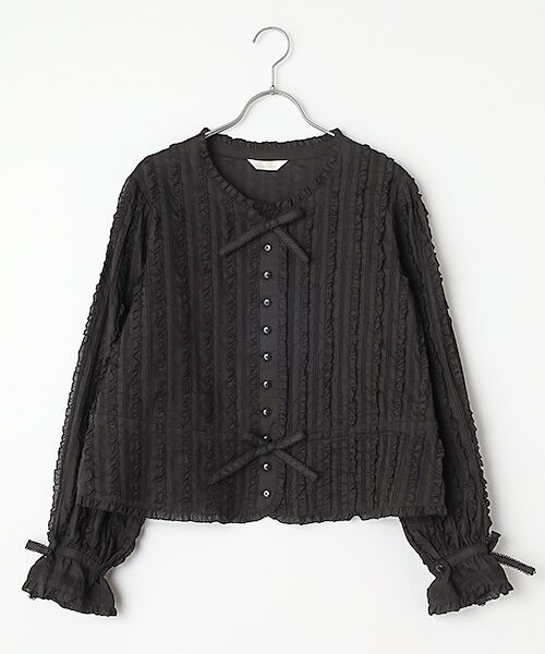 PINK HOUSE / ピンクハウス シャツ・ブラウス | フリル使いローンブラウス（クロ）