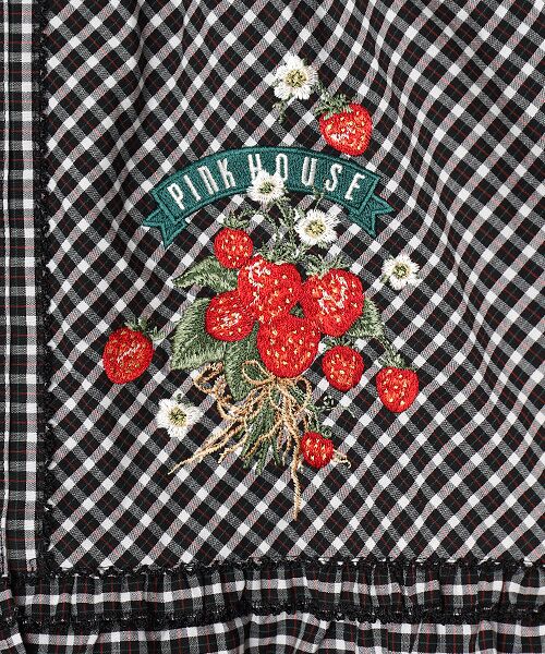 PINK HOUSE / ピンクハウス シャツ・ブラウス | 苺ブーケ刺繍入りオリジナルチェックブラウス | 詳細1