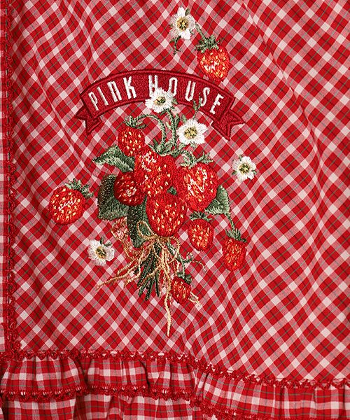 PINK HOUSE / ピンクハウス シャツ・ブラウス | 苺ブーケ刺繍入りオリジナルチェックブラウス | 詳細2