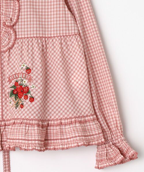 PINK HOUSE / ピンクハウス シャツ・ブラウス | 苺ブーケ刺繍入りオリジナルチェックブラウス | 詳細5