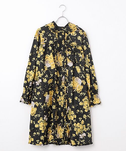 PINK HOUSE / ピンクハウス チュニック | なのはなプリントチュニックブラウス（クロ）