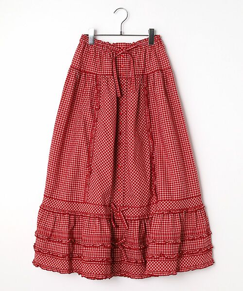 PINK HOUSE / ピンクハウス ロング・マキシ丈スカート | オリジナルチェックスカート（アカ系）