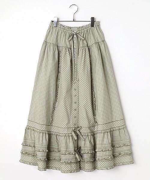 PINK HOUSE / ピンクハウス ロング・マキシ丈スカート | オリジナルチェックスカート（グリーン系）