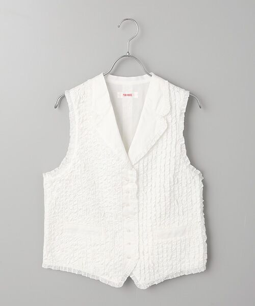 PINK HOUSE / ピンクハウス ベスト | フリルローンベスト（シロ）