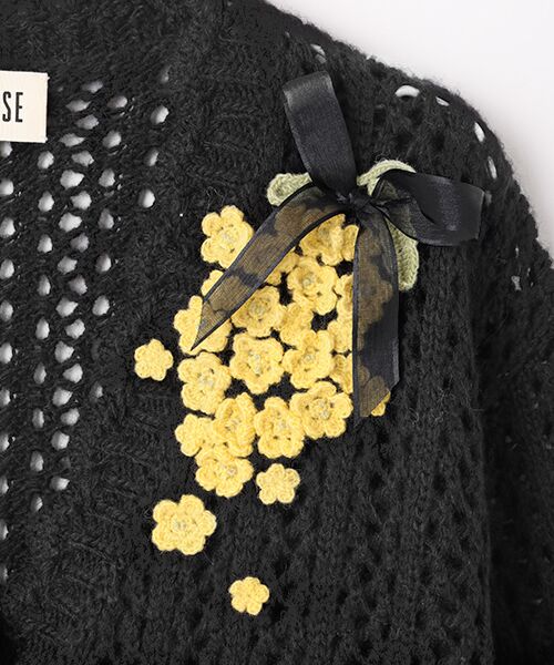 PINK HOUSE / ピンクハウス カーディガン・ボレロ | なのはなモチーフカーディガン | 詳細1