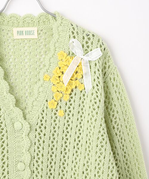 PINK HOUSE / ピンクハウス カーディガン・ボレロ | なのはなモチーフカーディガン | 詳細4