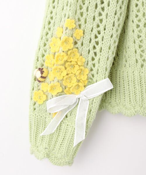 PINK HOUSE / ピンクハウス カーディガン・ボレロ | なのはなモチーフカーディガン | 詳細6