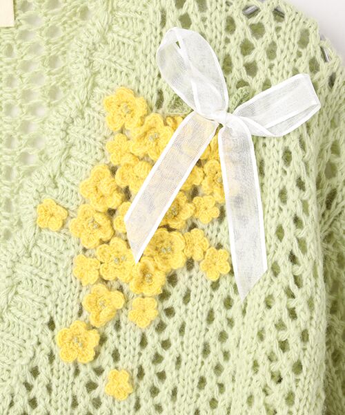 PINK HOUSE / ピンクハウス カーディガン・ボレロ | なのはなモチーフカーディガン | 詳細7