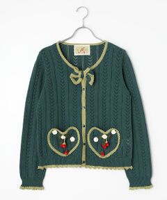 PINK HOUSE / ピンクハウス カーディガン・ボレロ | 苺リースモチーフ使いカーディガン