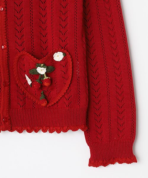 PINK HOUSE / ピンクハウス カーディガン・ボレロ | 苺リースモチーフ使いカーディガン | 詳細5