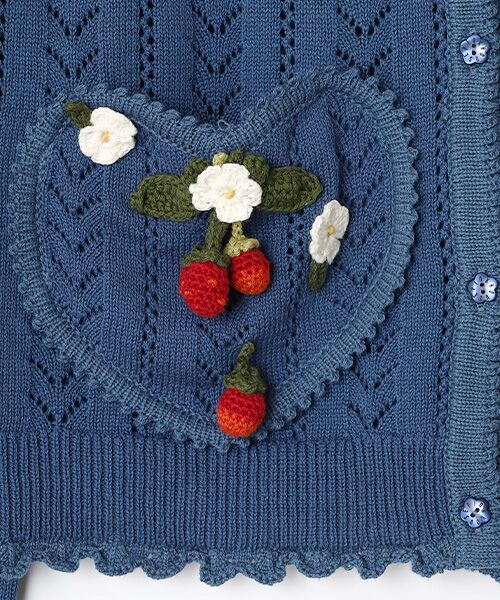 PINK HOUSE / ピンクハウス カーディガン・ボレロ | 苺リースモチーフ使いカーディガン | 詳細7