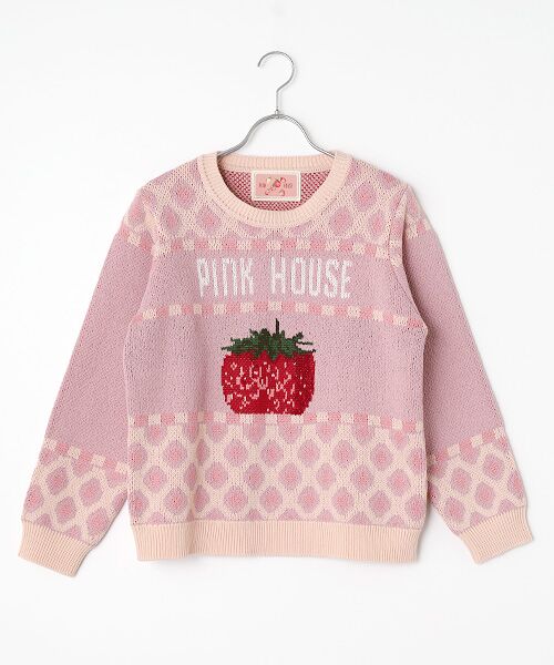 PINK HOUSE / ピンクハウス ニット・セーター | 苺モチーフジャガードニット（ピンク）