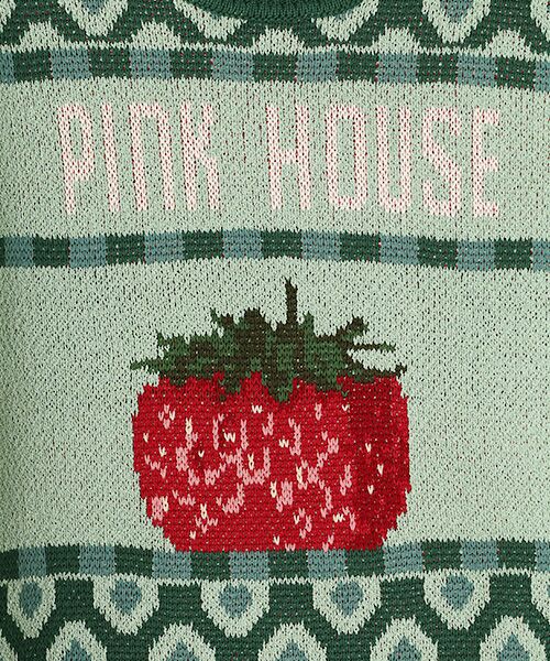 PINK HOUSE / ピンクハウス ニット・セーター | 苺モチーフジャガードニット | 詳細8