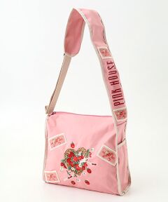 PINK HOUSE / ピンクハウス ショルダーバッグ | 苺リース刺繍ショルダーバッグ
