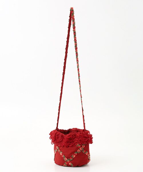 PINK HOUSE / ピンクハウス ショルダーバッグ | オリジナル苺ブレードレース使いポシェット（アカ）