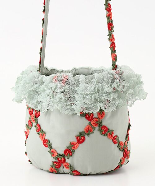 PINK HOUSE / ピンクハウス ショルダーバッグ | オリジナル苺ブレードレース使いポシェット | 詳細6