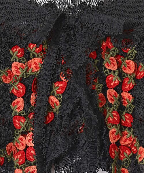 PINK HOUSE / ピンクハウス マフラー・ショール・スヌード・ストール | オリジナル苺ブレードレース使いドットチュールケープ | 詳細1