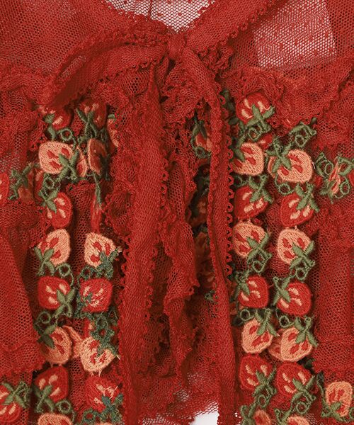 PINK HOUSE / ピンクハウス マフラー・ショール・スヌード・ストール | オリジナル苺ブレードレース使いドットチュールケープ | 詳細3