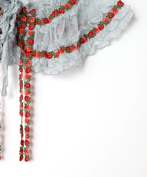 PINK HOUSE / ピンクハウス マフラー・ショール・スヌード・ストール | オリジナル苺ブレードレース使いドットチュールケープ | 詳細6