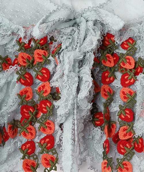 PINK HOUSE / ピンクハウス マフラー・ショール・スヌード・ストール | オリジナル苺ブレードレース使いドットチュールケープ | 詳細7