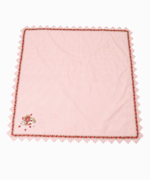 PINK HOUSE / ピンクハウス マフラー・ショール・スヌード・ストール | 苺リース刺繍オリジナルチェックストール | 詳細1
