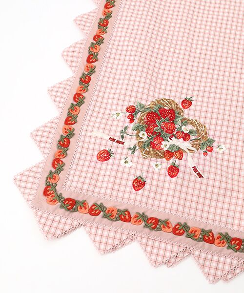 PINK HOUSE / ピンクハウス マフラー・ショール・スヌード・ストール | 苺リース刺繍オリジナルチェックストール | 詳細2