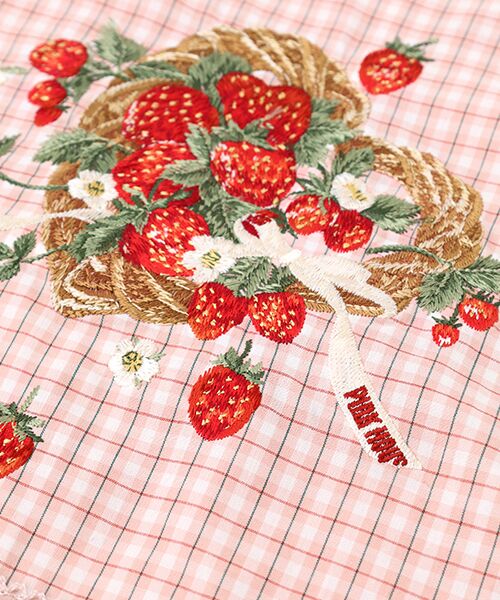 PINK HOUSE / ピンクハウス マフラー・ショール・スヌード・ストール | 苺リース刺繍オリジナルチェックストール | 詳細4