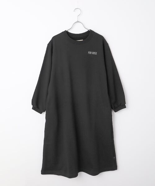 PINK HOUSE / ピンクハウス ロング・マキシ丈ワンピース | ロゴ入りスウェットワンピース（クロ）