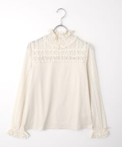 PINK HOUSE / ピンクハウス カットソー | ウーリーレース使いカットソー