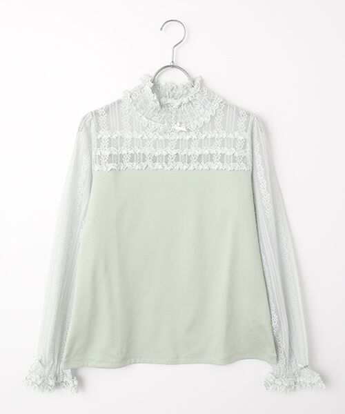 PINK HOUSE / ピンクハウス カットソー | ウーリーレース使いカットソー（ミントグリーン）
