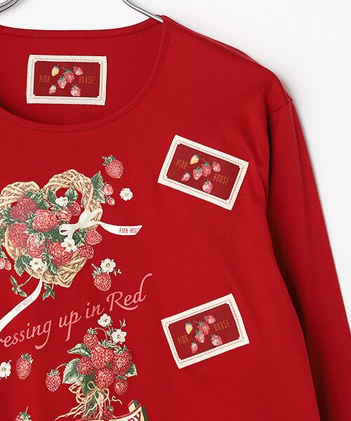 PINK HOUSE / ピンクハウス カットソー | 苺リースプリントカットソー | 詳細4