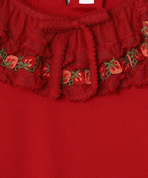 PINK HOUSE / ピンクハウス カットソー | オリジナル苺ブレードレース×ドットチュール襟付きカットソー | 詳細7