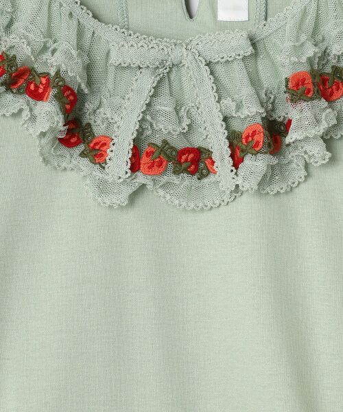 PINK HOUSE / ピンクハウス カットソー | オリジナル苺ブレードレース×ドットチュール襟付きカットソー | 詳細8