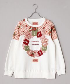 イニシャルロゴアップリケ使いトレーナー