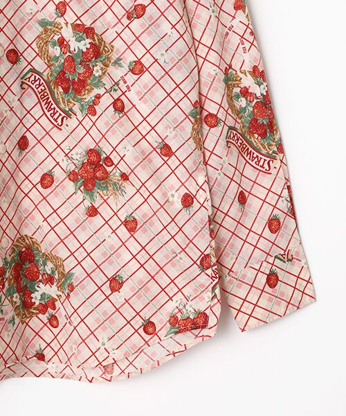 PINK HOUSE / ピンクハウス シャツ・ブラウス | 苺リースプリントフードブラウス | 詳細4